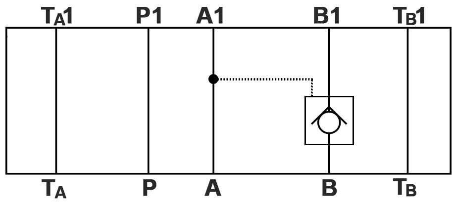 Принципиальная гидравлическая схема клапана DA-03-B